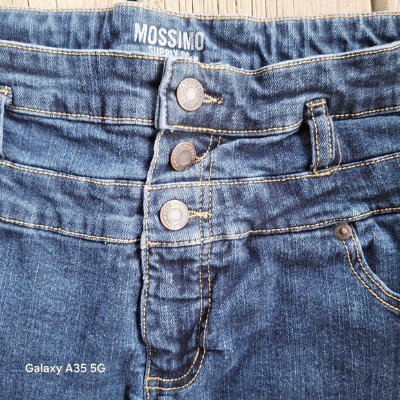 Mossimo Supply Co. Womens Denim Cuffed Shorts Medium Wash Blue 14/32 Mid-Rise Si - Picture 3 of 11